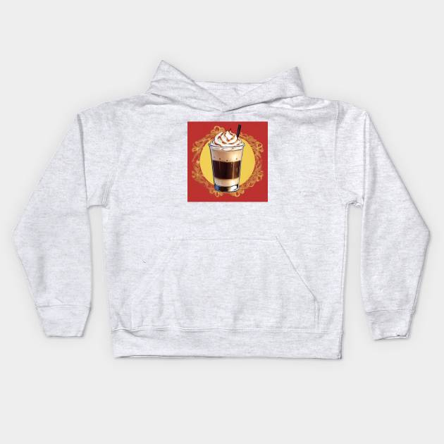 Coffee Brunch Vintage Beverage Kids Hoodie by Flowering Away